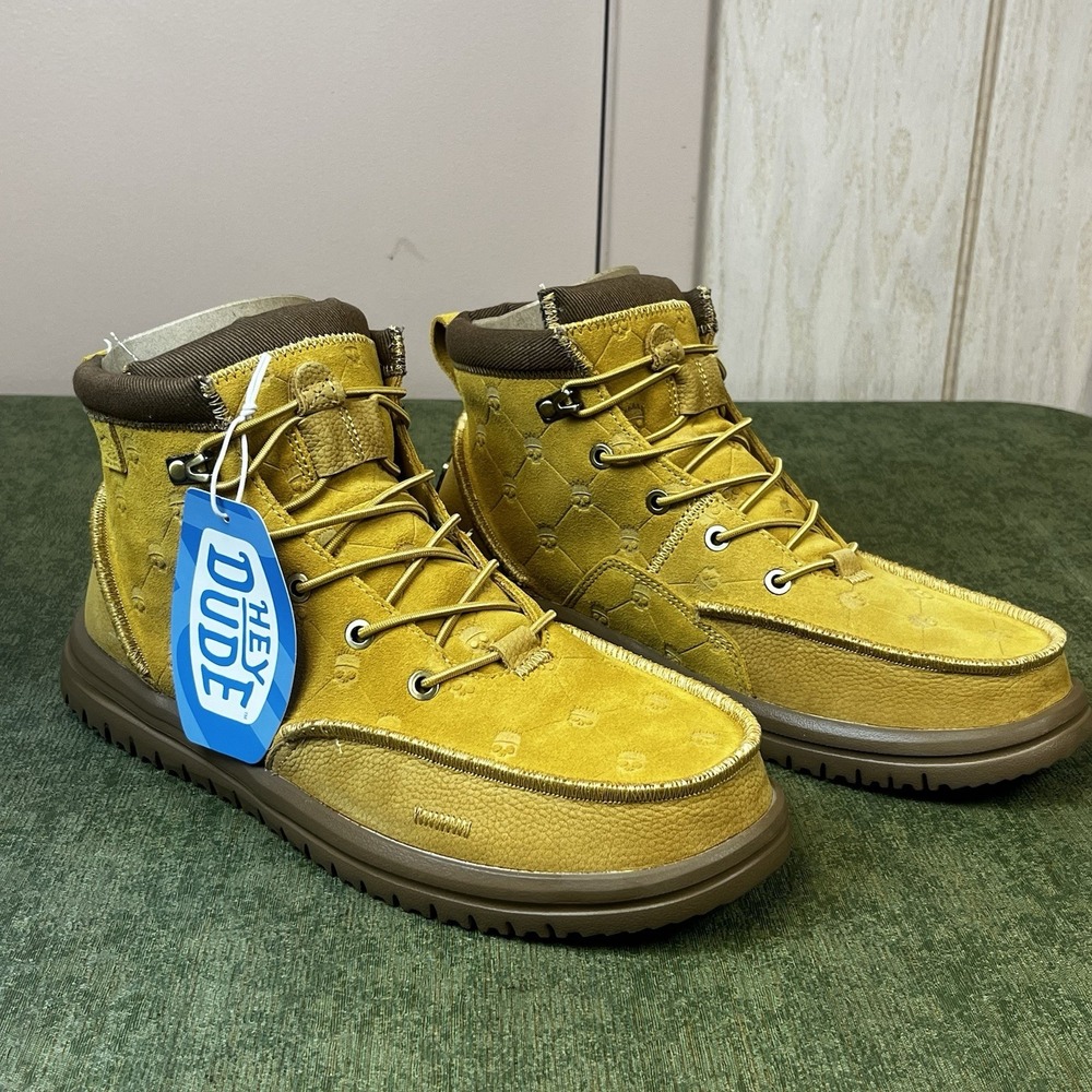 Size 11-Jelly Roll Hey Dude Suede Bradley Boot Tan Skull Print Brand New - Picture 3 of 14
